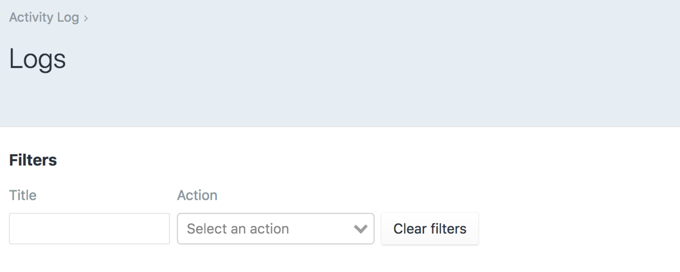 Activity Log