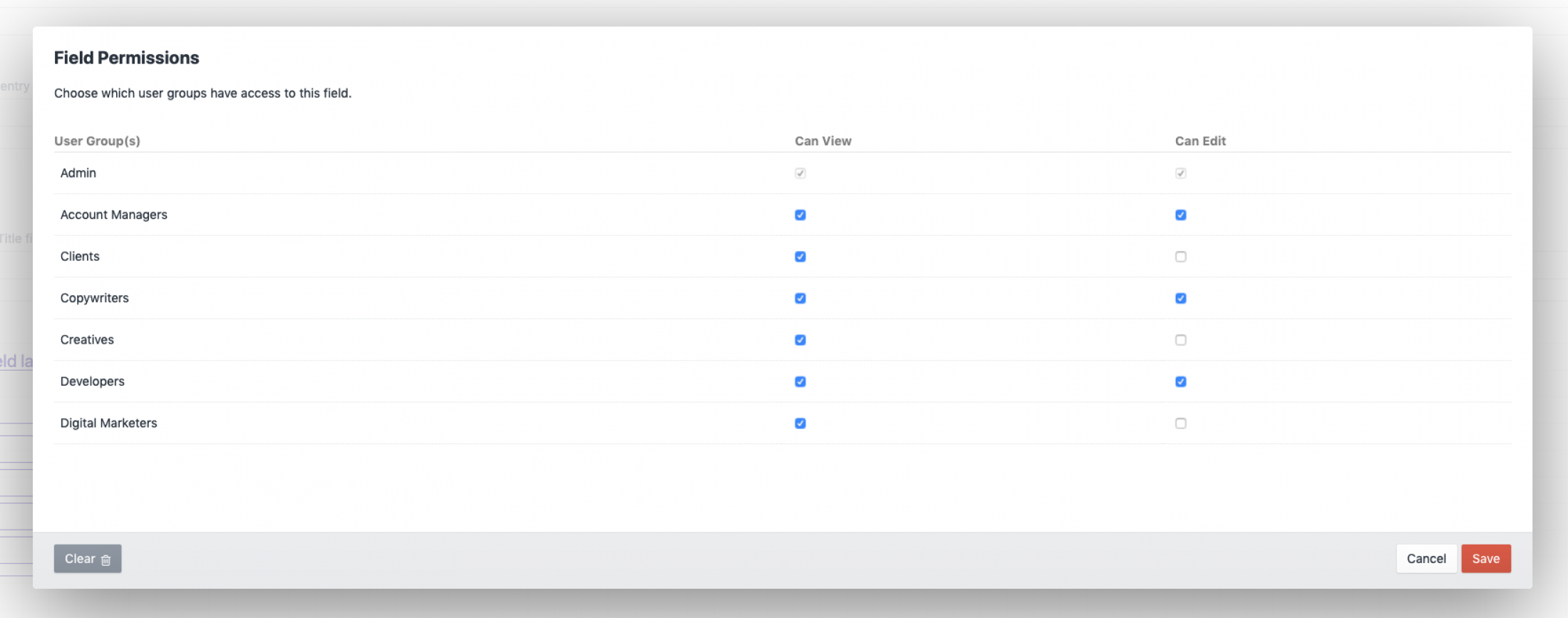 Field and Tab Permissions