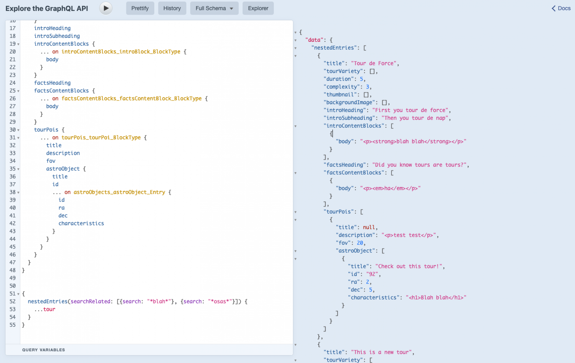 Nested Entries GraphQL Queries